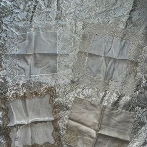 Elegant Lace and Satin Handkerchief Set